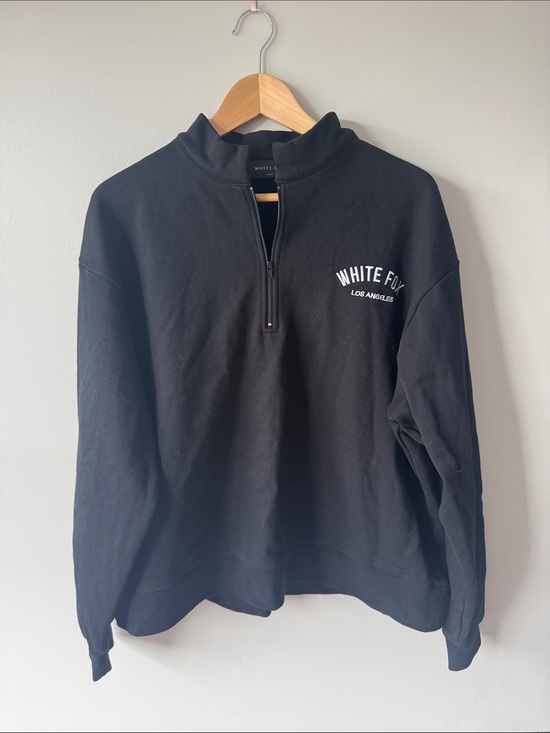 White Fox Boutique Tops - White Fox Boutique Black Half-Zip Sweatshirt